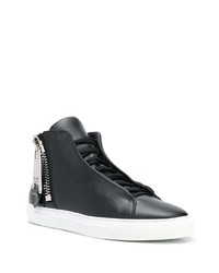 schwarze hohe Sneakers aus Leder von Moschino