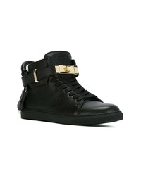 schwarze hohe Sneakers aus Leder von Buscemi