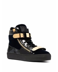 schwarze hohe Sneakers aus Leder von Giuseppe Zanotti