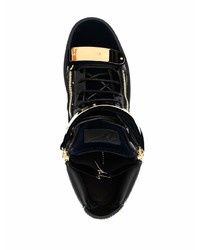 schwarze hohe Sneakers aus Leder von Giuseppe Zanotti