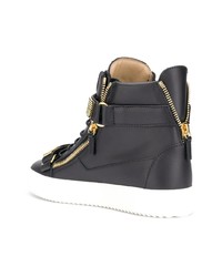 schwarze hohe Sneakers aus Leder von Giuseppe Zanotti Design