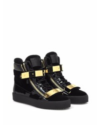 schwarze hohe Sneakers aus Leder von Giuseppe Zanotti