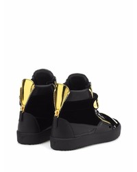 schwarze hohe Sneakers aus Leder von Giuseppe Zanotti