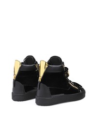 schwarze hohe Sneakers aus Leder von Giuseppe Zanotti