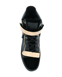 schwarze hohe Sneakers aus Leder von Giuseppe Zanotti