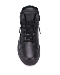 schwarze hohe Sneakers aus Leder von Giuseppe Zanotti