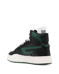 schwarze hohe Sneakers aus Leder von Diesel