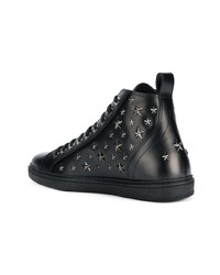 schwarze hohe Sneakers aus Leder von Jimmy Choo