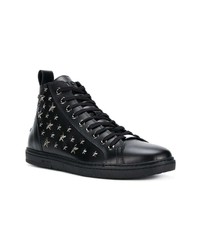 schwarze hohe Sneakers aus Leder von Jimmy Choo