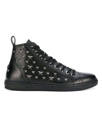 schwarze hohe Sneakers aus Leder von Jimmy Choo