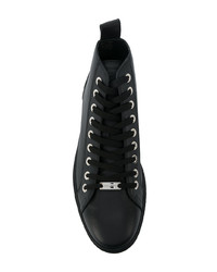 schwarze hohe Sneakers aus Leder von Jimmy Choo