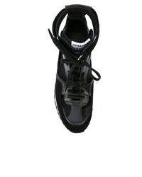 schwarze hohe Sneakers aus Leder von Comme Des Garcons Homme Plus