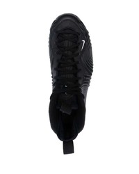 schwarze hohe Sneakers aus Leder von Comme Des Garcons Homme Plus