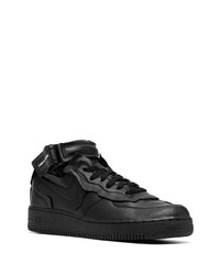 schwarze hohe Sneakers aus Leder von Comme Des Garcons Homme Plus