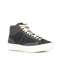 schwarze hohe Sneakers aus Leder von Maison Margiela