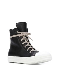 schwarze hohe Sneakers aus Leder von Rick Owens