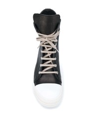 schwarze hohe Sneakers aus Leder von Rick Owens