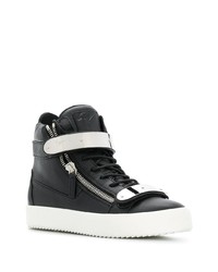 schwarze hohe Sneakers aus Leder von Giuseppe Zanotti