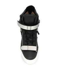 schwarze hohe Sneakers aus Leder von Giuseppe Zanotti