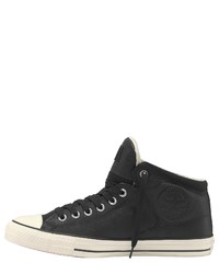 schwarze hohe Sneakers aus Leder von Converse