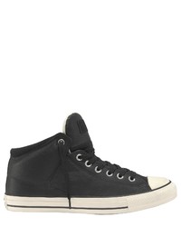 schwarze hohe Sneakers aus Leder von Converse