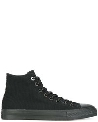 schwarze hohe Sneakers aus Leder von Converse