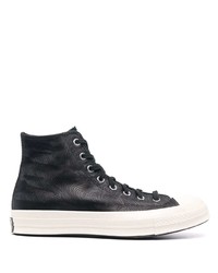 schwarze hohe Sneakers aus Leder von Converse