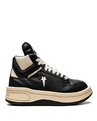 schwarze hohe Sneakers aus Leder von Converse