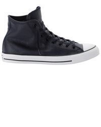 schwarze hohe Sneakers aus Leder von Converse