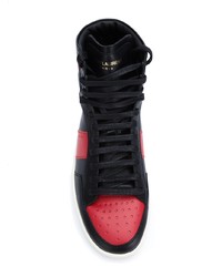 schwarze hohe Sneakers aus Leder von Saint Laurent