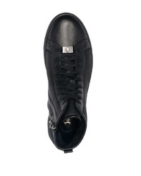 schwarze hohe Sneakers aus Leder von Billionaire