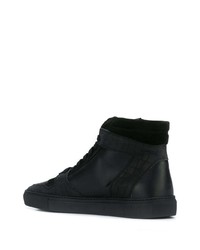 schwarze hohe Sneakers aus Leder von Hide&Jack