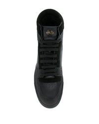 schwarze hohe Sneakers aus Leder von Hide&Jack