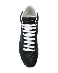 schwarze hohe Sneakers aus Leder von Kris Van Assche