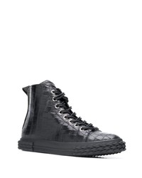 schwarze hohe Sneakers aus Leder von Giuseppe Zanotti