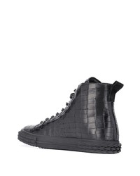 schwarze hohe Sneakers aus Leder von Giuseppe Zanotti