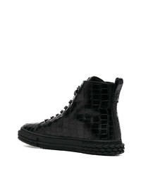 schwarze hohe Sneakers aus Leder von Giuseppe Zanotti