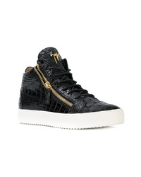 schwarze hohe Sneakers aus Leder von Giuseppe Zanotti Design