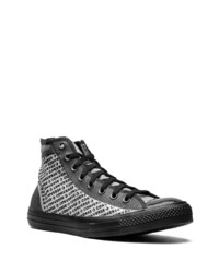 schwarze hohe Sneakers aus Leder von Converse