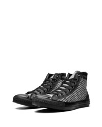 schwarze hohe Sneakers aus Leder von Converse