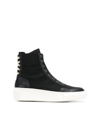 schwarze hohe Sneakers aus Leder von D By D