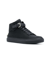 schwarze hohe Sneakers aus Leder von Buscemi