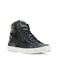 schwarze hohe Sneakers aus Leder von Diesel