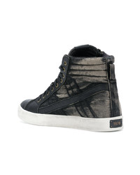 schwarze hohe Sneakers aus Leder von Diesel