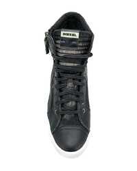 schwarze hohe Sneakers aus Leder von Diesel