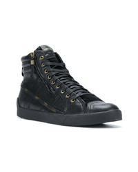 schwarze hohe Sneakers aus Leder von Diesel