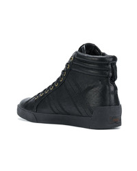 schwarze hohe Sneakers aus Leder von Diesel