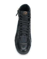 schwarze hohe Sneakers aus Leder von Diesel