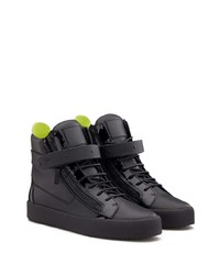 schwarze hohe Sneakers aus Leder von Giuseppe Zanotti