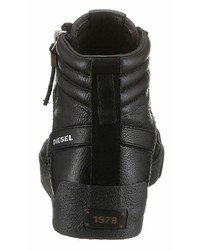 schwarze hohe Sneakers aus Leder von Diesel